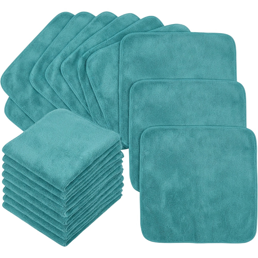 Mvftr Edgeless Coral Fleece Auto Detailing Cloth Set of 12 Teal - Product view